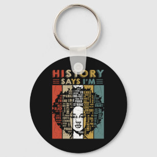 Black Afro Woman Melanin Girl Black History Month Key Ring
