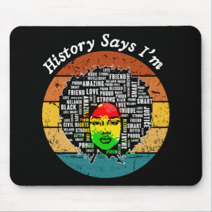 Black Afro Woman Melanin Girl Black History Month Mouse Mat