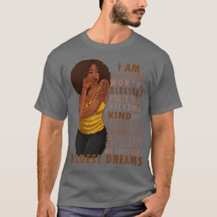 Black Afro Woman Melanin Girl Black History Month T-Shirt