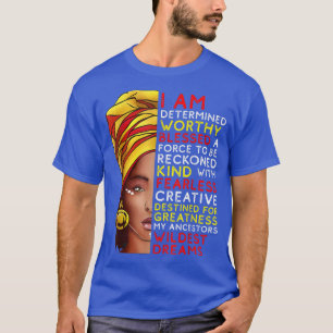 Black Afro Woman Melanin Girl Black History Month T-Shirt