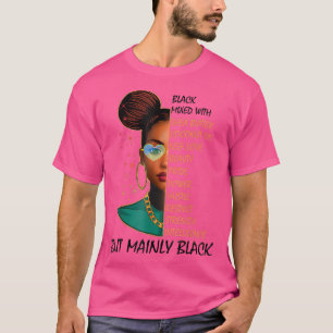 Black Afro Woman Melanin Girl Black History Month T-Shirt