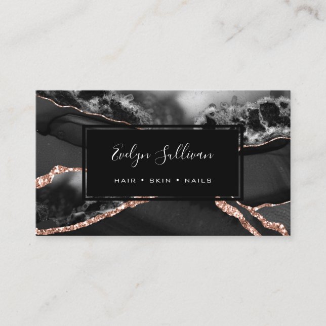 black agate business card (Front)