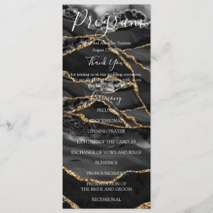 Black Agate Minimalist Luxury Wedding Programs Menu
