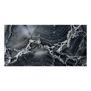 Black Agate Stone Texture Poster