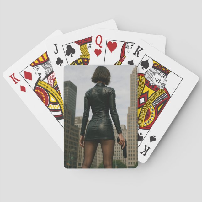 Black Agent Poster Playing Cards (Back)