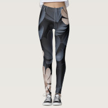 Black Ai Floral Leggings | Elegant Stylish Yoga