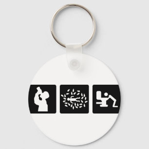 black alcohol picture icon key ring