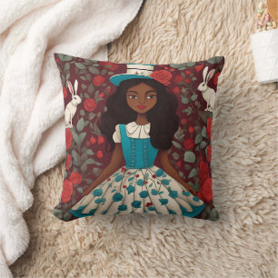 Black Alice in Wonderland Cushion