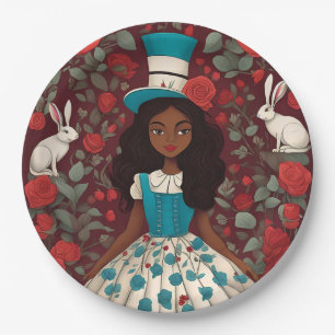 Black Alice in Wonderland Paper Plate