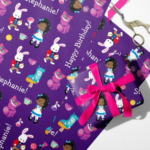 Black Alice wonderland Personalized Wrapping Paper