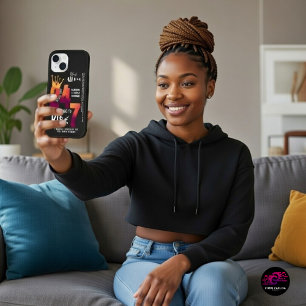 Black All Day 24/7 Slogan Graphic iPhone 15 Case