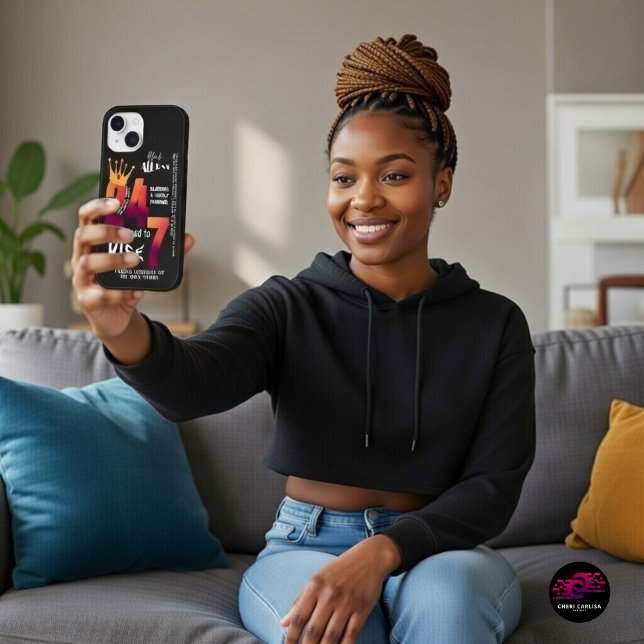 Black All Day 24/7 Slogan Graphic Case-Mate iPhone Case (Determined to rise. Even in the quiet moments.)