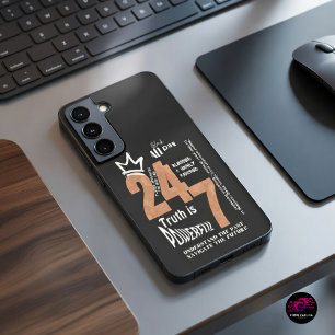 Black All Day 24/7 Slogan Graphic-Men Samsung Galaxy Case