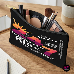 Black All Day 24/7 Slogan Graphic-Women Accessory Pouch