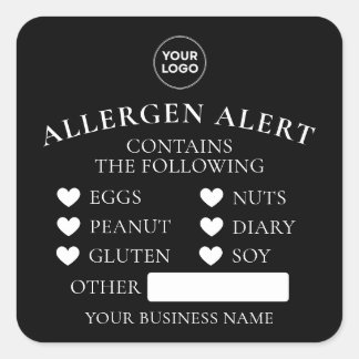 Black Allergy Alert Bakery Cake Bread Food Sticker