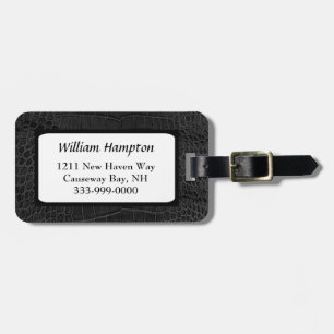 Black Alligator Look Custom Luggage Tag