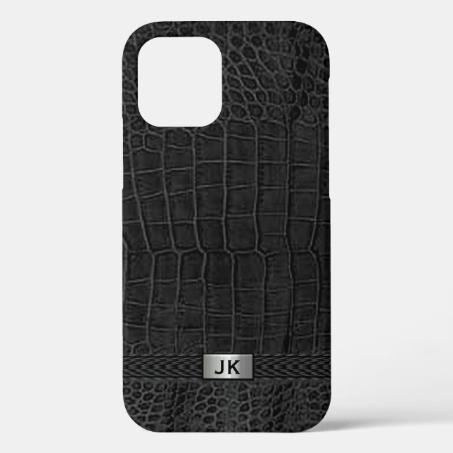 Black Alligator Print Case-Mate iPhone Case (Back)