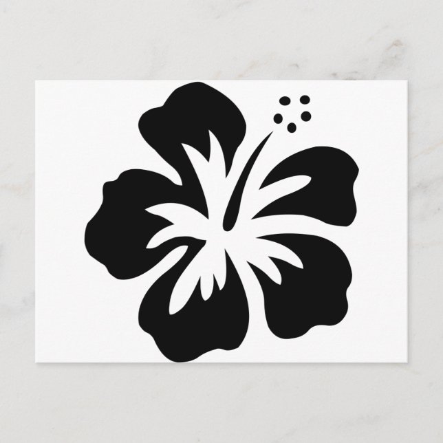 Black aloha flower postcard (Front)