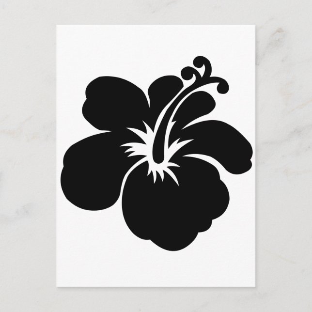 Black aloha flower postcard (Front)