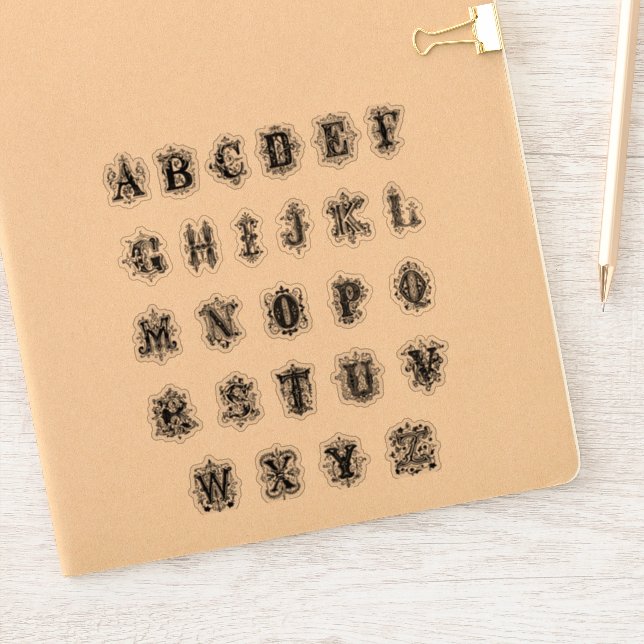 Black Alphabet Block Letters sheet/26 cut-out (Notebook)