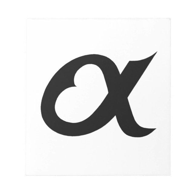 black alpheart notepad (Front)