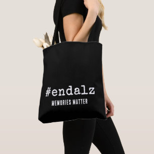 Black Alzheimers Awareness Hashtag End Alz Tote Bag