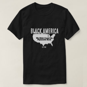 Black America/Plymouth Rock (double sided) T-Shirt