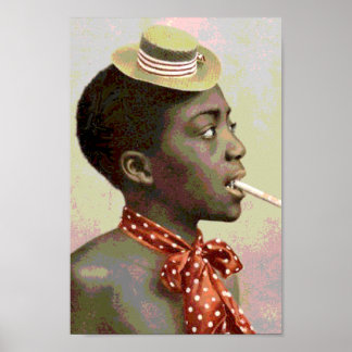 Black America Vintage Boy With Cigar Poster