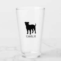 Black American Bulldog Silhouette Personalised