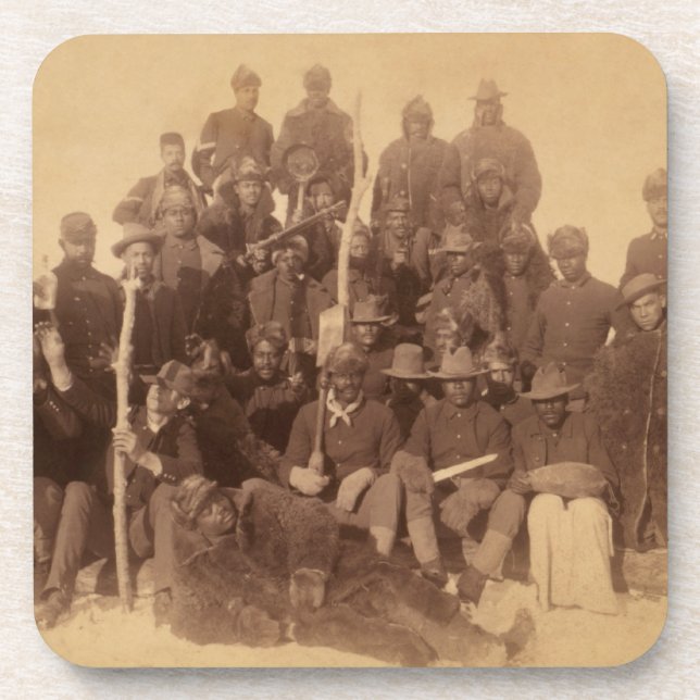 Black American Fighting Cavalry: Buffalo Warriors Coaster (Front)