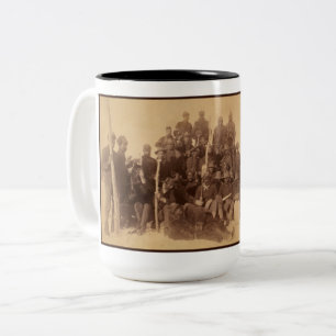 Black American Fighting Cavalry: Buffalo Warriors Two-Tone Coffee Mug