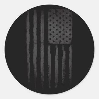 Black American flag Classic Round Sticker