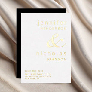 Black Ampersand Wedding Save The Date Gold
