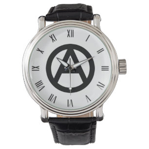 BLACK Anarchy symbol Watch