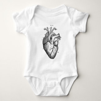 Black Anatomical Heart Baby Bodysuit