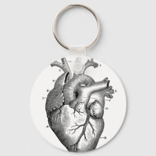 Black Anatomical Heart Key Ring