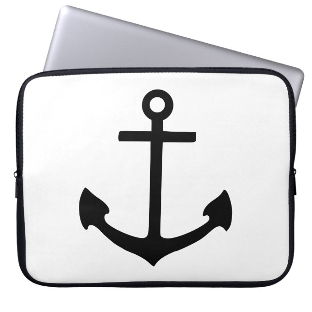 Black Anchor Laptop Sleeve (Front)