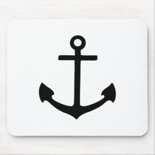 Black Anchor Mouse Mat