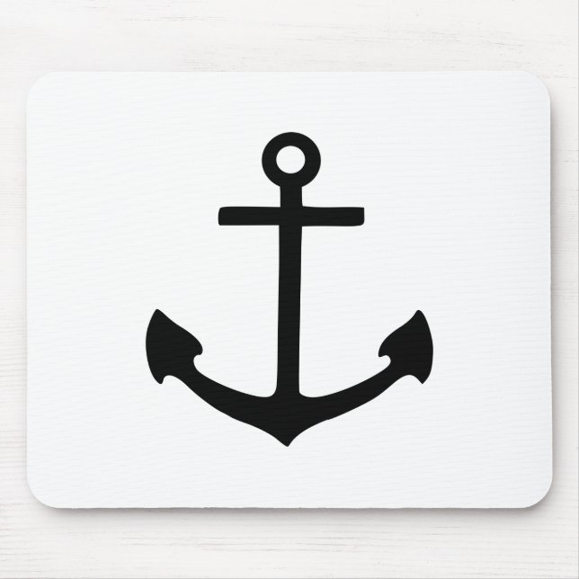 Black Anchor Mouse Mat (Front)