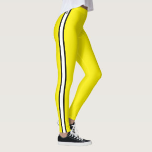 Black Anchor Nautical White Stripes Yellow Leggings