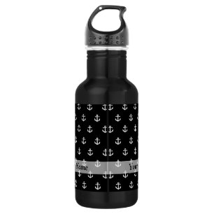 Black anchor pattern 532 ml water bottle