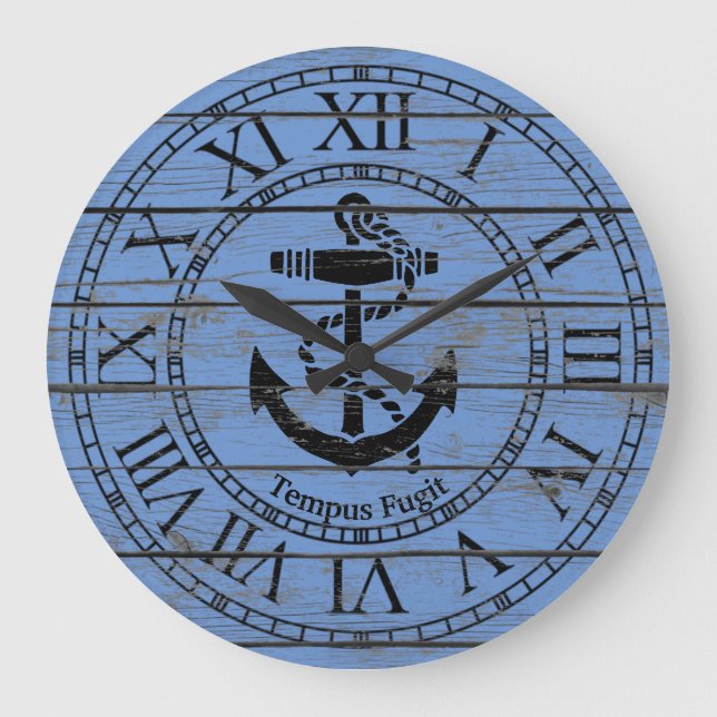 Black Anchor Personalise Large Clock (Front)