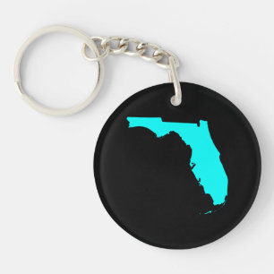 Black and Aqua Florida Key Ring