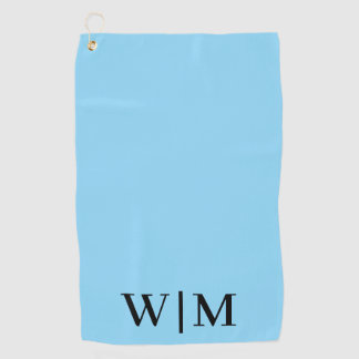 Black and Baby Blue Personalised Golf Towel