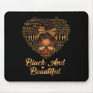 Black And Beautiful Juneteenth Women Black History Mouse Mat