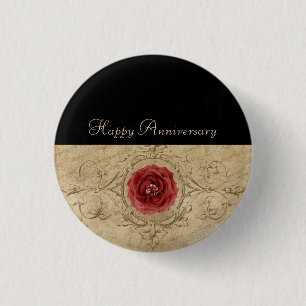 Black and Beige 3 Cm Round Badge