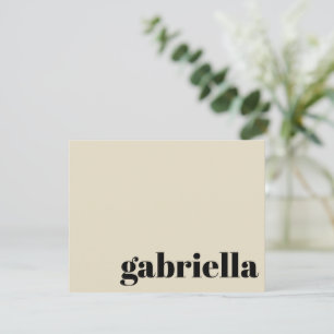 Black and Beige Bold Typography Personalised Name  Card
