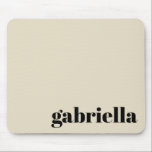 Black and Beige Bold Typography Personalised Name  Mouse Mat<br><div class="desc">Bold Modern Typography Personalised Name Mouse Pad in Black and Beige</div>