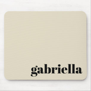 Black and Beige Bold Typography Personalised Name  Mouse Mat