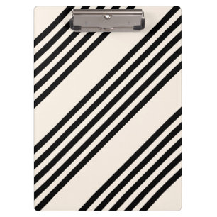 Black and beige five stripe pattern clipboard